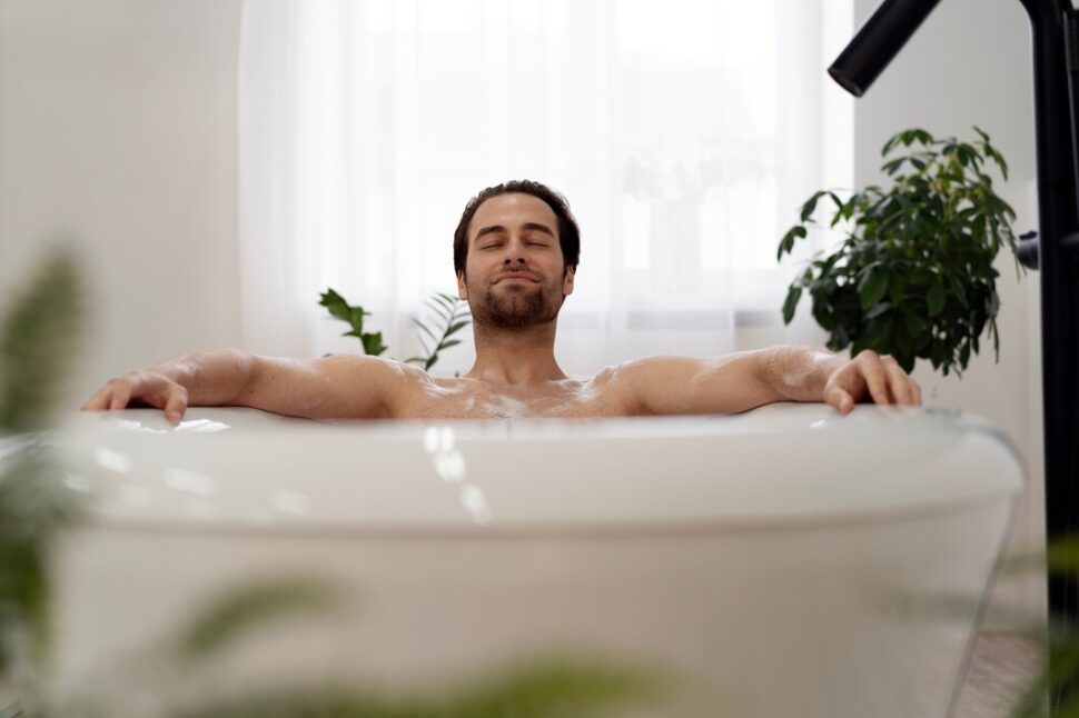 man on the bath tub