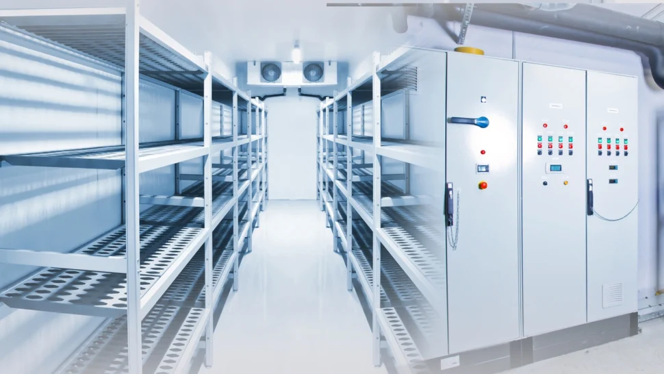 A spacious room filled with numerous shelves stacked with various items.